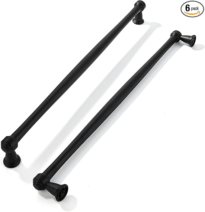 khtumeware 6 Pack 12 Inch(305mm) Black Cabinet Pulls Black Kitchen Matte Black Cabinet Handles Kitchen Cabinet Hardware for Cupboard Drawer Handles Dresser Pulls