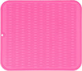 Silicone Dish Drying Mat for Multiple Usage,Easy clean,Eco-friendly,Heat-resistant Silicone Mat for Kitchen Counter or Sink,Refrigerator or Drawer Liner Rose XL 18 inches x 16 inches