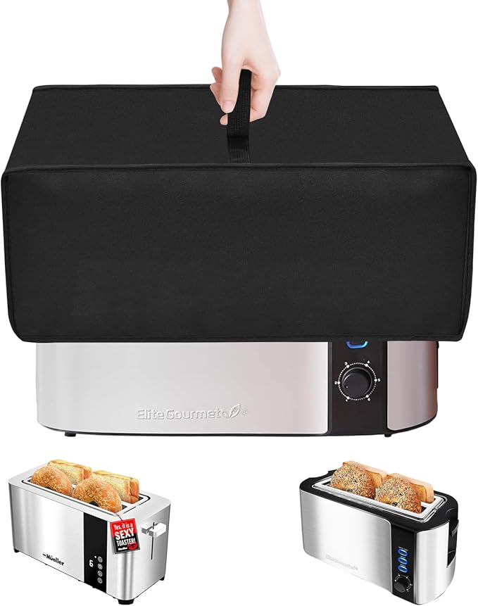 Toaster Cover Waterproof Heat-Resistant Dustproof Protective Case Heavy Duty Cover for Mueller UltraToast 4 Slice MT-110ss/Elite Gourmet ECT-3100 Long Slot 4 Slice Toaster
