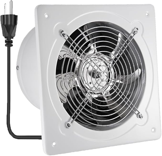 6 inch Exhaust Fan, 382CFM Wall Mounted Vent Fans, Ventilation Fan Bathroom Garage Attic Exhaust Fan Ceiling and Wall Mount Fan for Kitchen/Bathroom, 110V 40W