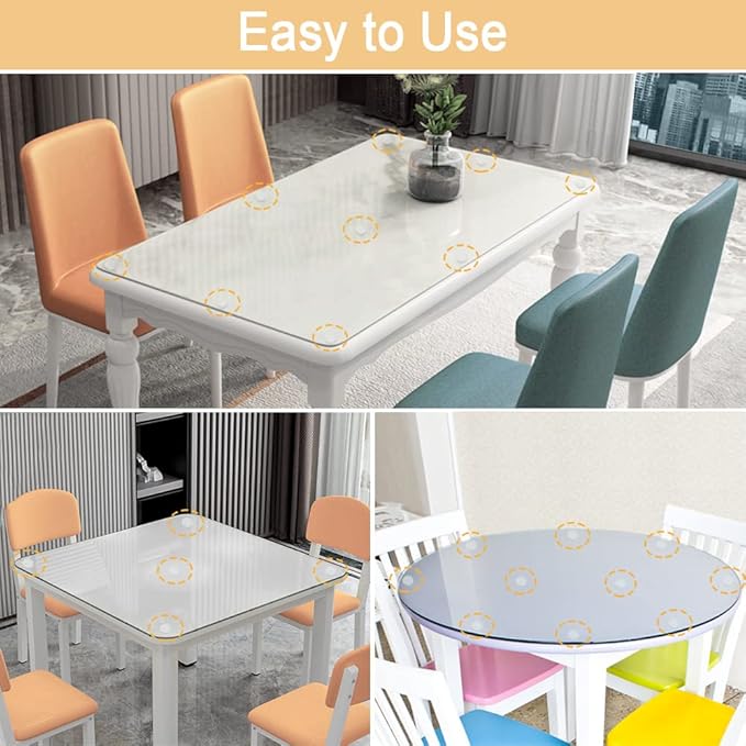 Premium Self Adhesive Clear Soft Glass Table Top Bumper, Anti Slide and Scratch for Glass Table, Round Rubber Pads for Glass Table Top Spacer, (20mm*2mm, 24 PCS)