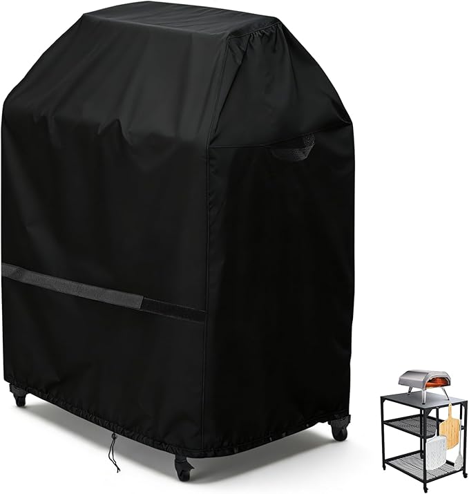 Outdoor Pizza Oven Table Cover for Ooni Oven and Medium Table, Outdoor Bar Table Cover Waterproof Heavy Duty for Patio Grill Table - 32''L x 24''W x 50''H
