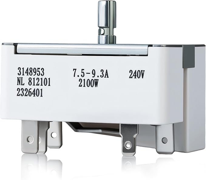 3148953 WP3148953 NL812101 OEM Replacement Range Surface Burner Infinite Switch for Whirlpool KitchenAid Maytag Amana Kenmore Electric Ranges