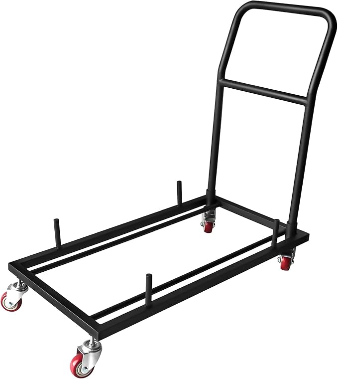 Folding Chair Dollies,Steel Folding Chair Storage Cart,L-Shaped Chair Rack Trolley for Commercial,Home Kitchen,Flat Stacking Plastic Resin