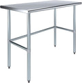 AmGood 24" X 48" Stainless Steel Work Table Open Base | NSF Kitchen Island Food Prep | Laundry Garage Utility Bench
