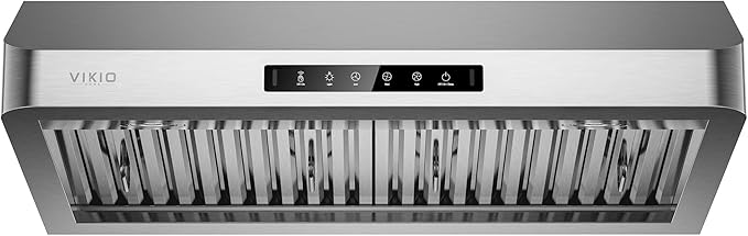 Range Hood 30 Inch Under Cabinet, Kitchen Hood with 980 CFM, 3-Speed Gesture Sensing & Touch Control Panel, Stainless Steel Vent 2 Pcs Baffle Filters with Handlebar