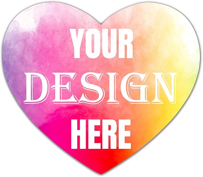 100-500 Custom Stickers Personalized Labels, Customized Stickers with Any Image Logo and Text. Custom Labels for Business LogoThank You Labels,etc. (Heart, 3 Inch)