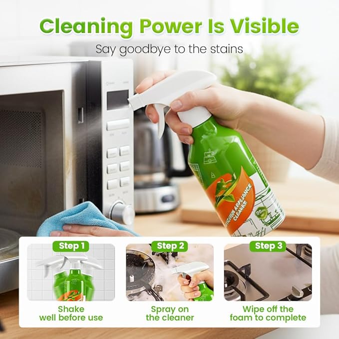 300mL Kitchen Cleaner Spray, 2026 New Cleanse Natural Enzyme Formula to Household Appliances, Clease Multi-Purpose Cleaner, Kitchen Appliance Cleaner for Hold, Stove, Oven, Range Hood (3, 300ml)