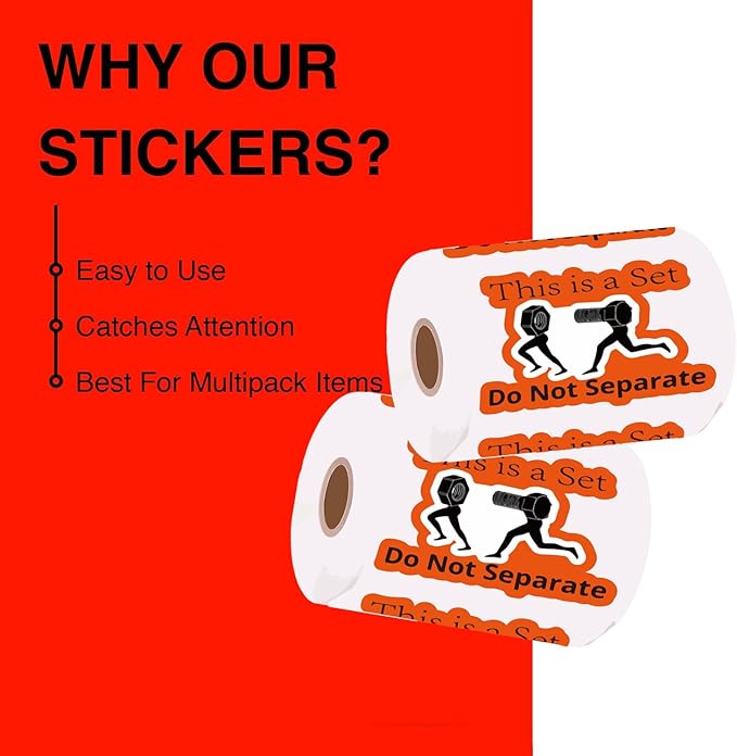 1step2dream This is a Set Do Not Separate Labels | Funny Packing Stickers - Humorous Screw & Nut Design - Adhesive Labels - Industrial Style Shipping Decals