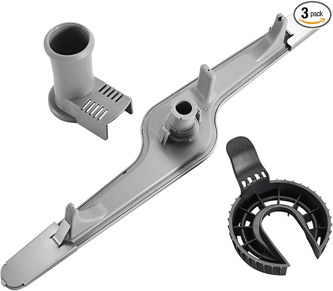 154568002 Dishwasher Lower Wash Arm and 5304518968 Dishwasher Lower Spray Arm Support and 5304506518 Trap Drain Filter Support for Frigidaire Electrolux 1545680 5304517203 154568001 154414101 (Grey)
