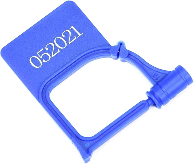 Tamper Proof Plastic Security Padlock Seals Numbered Disposable Safety Tags - Locks Self-Locking for Luggage Medical Clothing (1000 PCS) (Blue)