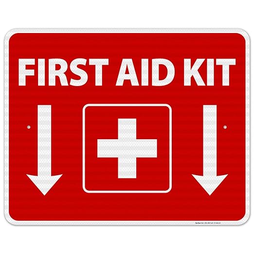 First Aid Kit Sign, (SI-1040) 24x30 Inches, 3M EGP Reflective .080 Aluminum, Fade Resistant, Made in USA