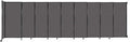 Wall-Mounted Sliding StraightWall Room Divider | Adjustable Widths | Locking Wheels | Room Separator | Up to 19'9" Wide x 6' Tall Charcoal Gray Fabric Panels