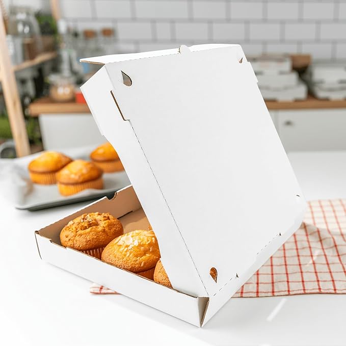 Karat Pizza Boxes 12" x 12" x 2" [50 Pack] White Corrugated Boxes | Ventilated, Grease-Resistant, Durable for Pizza, Catering or Shipping Use