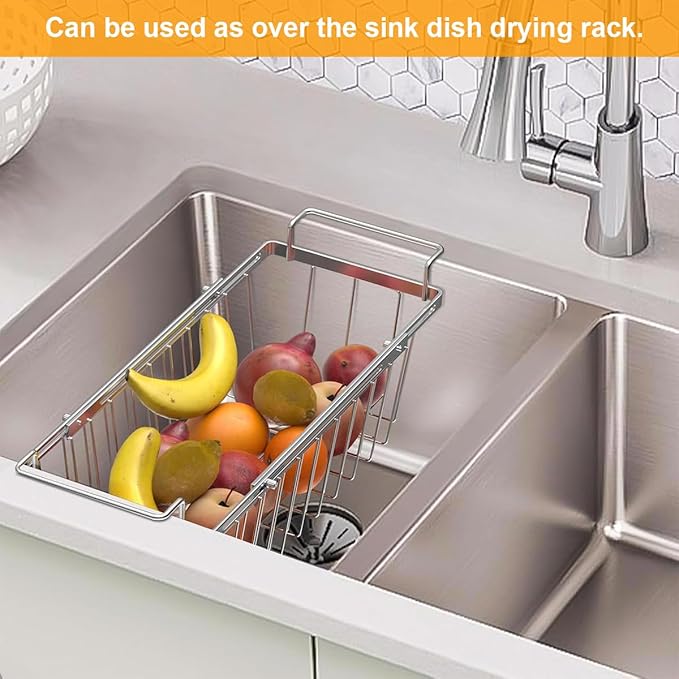 Orgneas Chest Freezer Organizer Bins with Dividers, Large Capacity Deep Freezer Baskets Expandable From 15.5" to 24.5" with Removable Divider Sheets for Easy Sort and Organize Frozen Food, 2Pcs