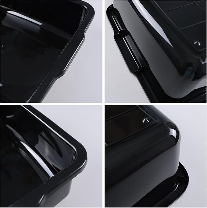 Sadstory Black Plastic Commercial Bus Tub, 35 L Plastic Large Bus Box, 4 Packs