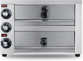 KOOTEN 2 Tier Tabletop Pizza Oven - Indoor Electric Commercial Stainless Steel With Timer for Home and Restaurant
