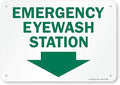 SmartSign - S-1441-PL-10 "Emergency Eyewash Station" Sign With Down Arrow | 7" x 10" Plastic 10" x 7" Plastic