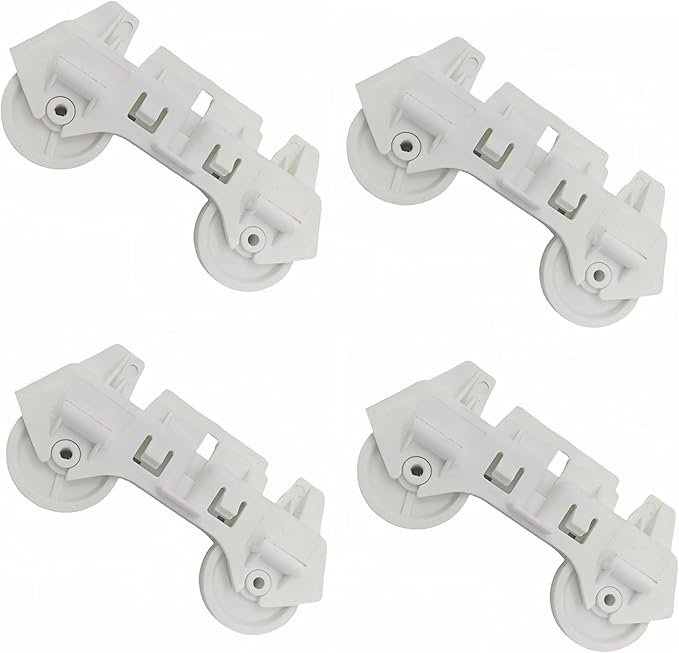 Lower Dishrack Wheel Replacement Kit (4-Pack) - WPW10082868 W10082868 Compatible with Whirlpool Maytag KitchenAid Dishwashers | Easy Snap-On Installation, Smooth Quiet Rolling