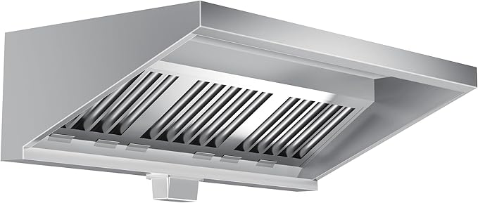 Commercial Exhaust Hood 8 FT Stainless Steel Concession Trailer Hood(No Motor) for Commercial Kitchen