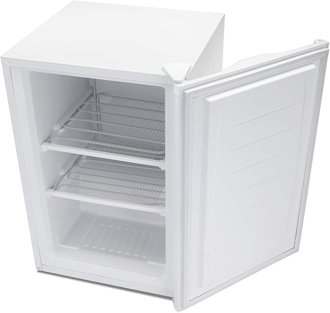 Antarctic Star 3.0 Cu.Ft Upright Freezer, Compact Mini Freezer with Reversible Door, 7-Temp Control, Removable Shelves, Stainless Steel for Dorm, Home, Office, White