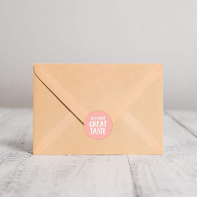 Assorted Happy Mail Stickers / 500 Colorful Great Taste Stickers / 6 Chic Label Designs / 1.5" Small Business Customer Order Package Envelope Seals/Made in The USA