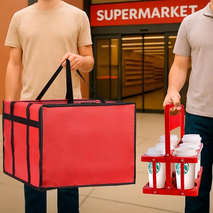 Bodaon Insulated Bag-Pizza Bags for Delivery & Plastic Portable Drink Carrier，20"x 20"x 14"Doordash Warmer/Hot Food BCarrier Box，Termicas/Warming/Heat Carrying out Insulation Large Bag, Keeping Cooler
