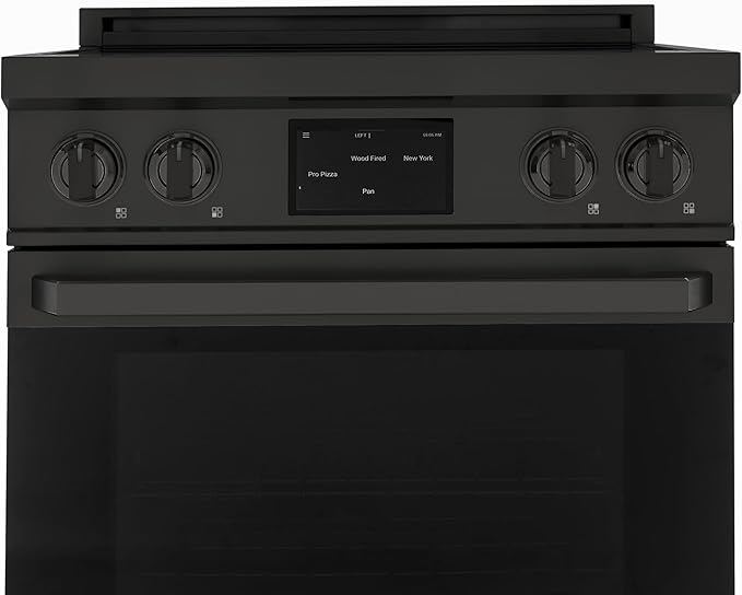 30 Inch Professional Induction Range with Convection Oven, Air Fry, 4 Burner Electric Stove, Pizza Stone - Black Stainless Steel