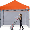 MASTERCANOPY Heavy Duty Pop-up Canopy Tent with Sidewalls (10x10,Orange)