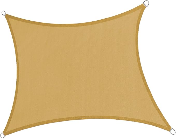 LOVE STORY 10' x 13' Rectangle Sun Shade Sail Canopy UV Block Shade Sails for Outdoor Patio Garden Backyard, Sand (We Make Custom Size)