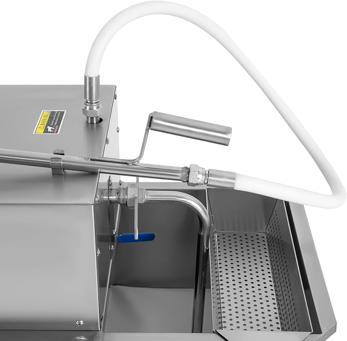 55 L /14.5 Gal Commercial Mobile Fryer Filter Machine/Oil Filter Truck, 550W Fryer Filter Frying Oil Filtering System for Restaurant - Gravity Sedimentation (US Stock)