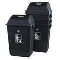 Plastic 15 Gallon Trash Can, 4 Packs Large Kitchen Garbage Bins with Swing Lid