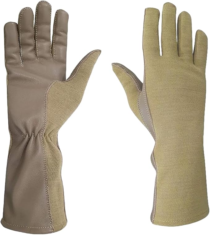 Nomex Flight Gloves, Leather Work Gloves for Men, Soft Durable Sheep Skin Leather Driving, Flying, Gardening Hunting Gloves