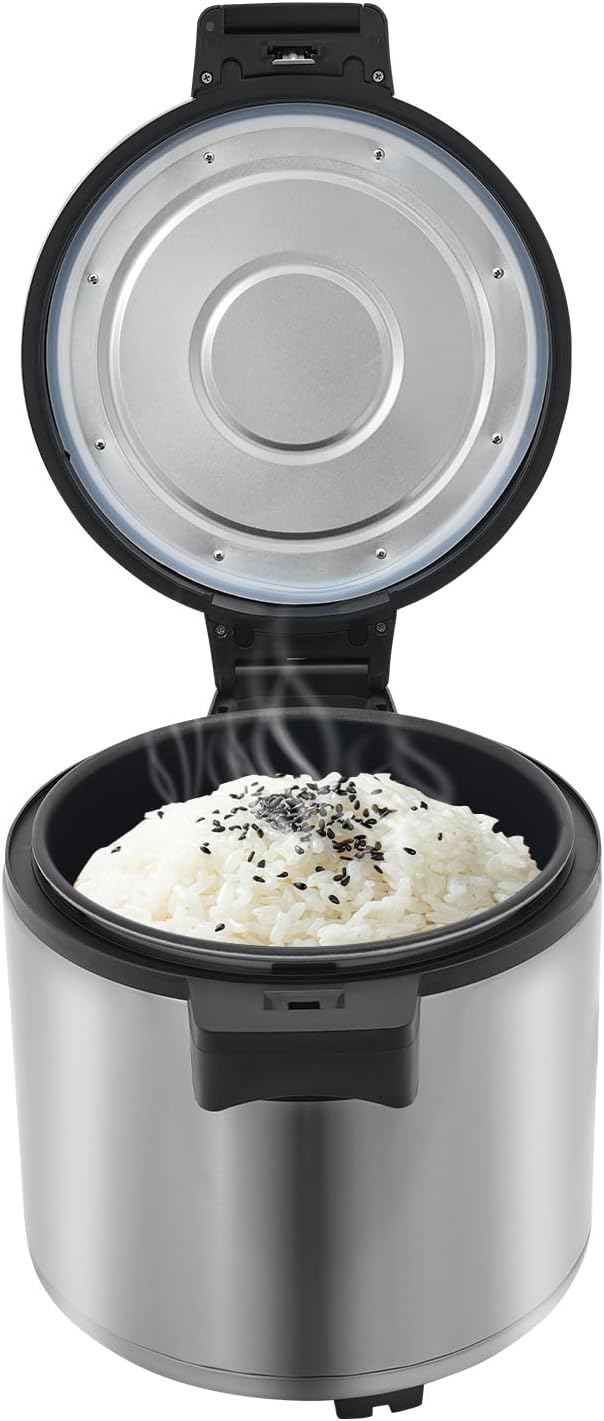 Commercial Rice Warmer, 110V 105W Large Stainless Steel Rice Cooker Warmer (Not a Cooker) 23L/ 6.08Gal Adjustable Temperature Warmers w/Non-Stick Inner Pot for Restaurants (Silver)