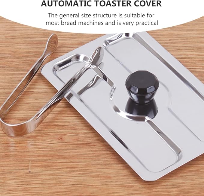BESPORTBLE Metal Toaster Dust Cover Stainless Steel Electric Bread Maker Upper Cover Toaster Appliance Top Cover for Bread Machine Part Accessories