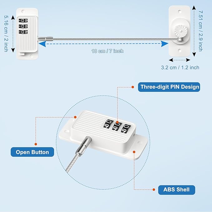 Child Proof Your Fridge & Freezer, AOSITE 2-Pack Adhesive Digital Locks, Keyless Entry with Combination Code for Kids Safety, No Keys, No Drilling (White Adults Fridge Children Lock)