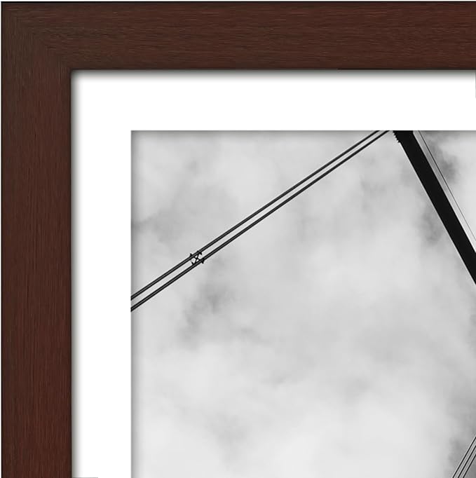 Americanflat 12x18 Poster Frame with Polished Plexiglass - Set of 5 - Use as 11x17 Frame with Mat or Display 12x18 Photo Without Mat - Galleria Collection - Picture Frames for Wall Display - Mahogany
