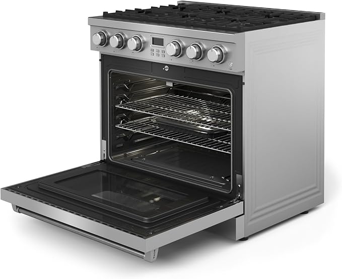 THOR Kitchen Professional 36-Inch Gas Range in Stainless Steel - Model ARG36