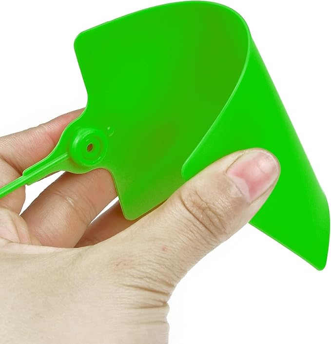 50 Pcs Durable Plastic Shipping Tags with Marker Pen Security Seals Sticker Labels,Waterproof Blank Luggage Tag for Packages, Logistics, Inventory, Travel(Green,50pcs)