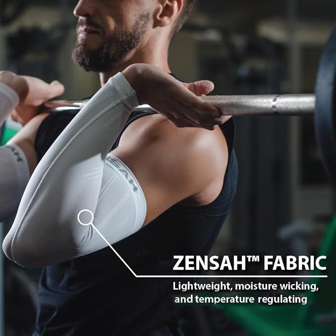 Zensah Compression Arm Sleeves - Made in USA, Thermal Arm Warmers for Cycling and Running with UV Sun Protection
