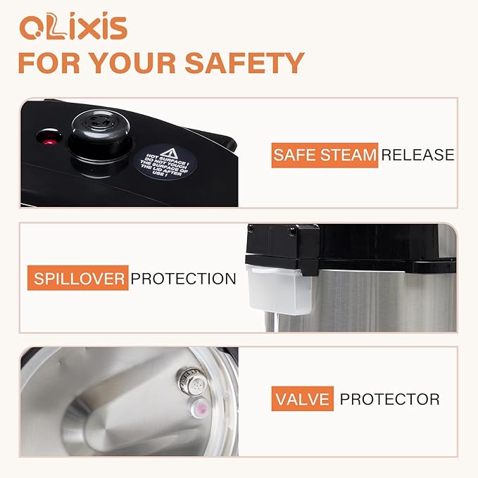 OLIXIS 24-in-1 Electric Pressure Cooker 6.34 Quart, Stainless Steel Multi-Cooker for Canning, Slow Cook, Yogurt, Steam, Rice, Soup, Bean, Poultry, Beef, Bake, Stew & Porridge, Family Size