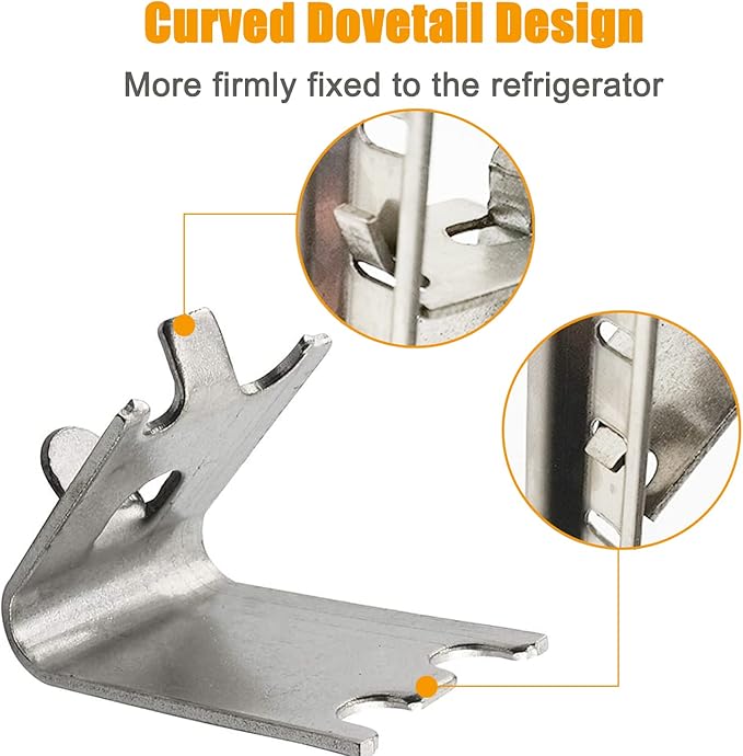32 Pieces 920158 Freezer Shelf Clip,Stainless Steel Shelf Clip for Refrigerator,Freezer Cooler Shelf Support,Replacement Shelf Square Buckles Clips