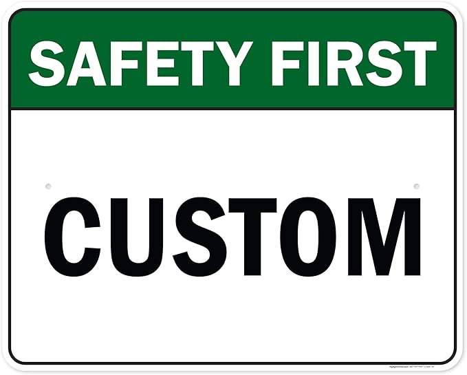 Custom Safety First Sign, Ansi Sign, Osha Compliant, 24x30 Inches, Rust Free .063 Aluminum, Fade Resistant, Made in USA by My Sign Center