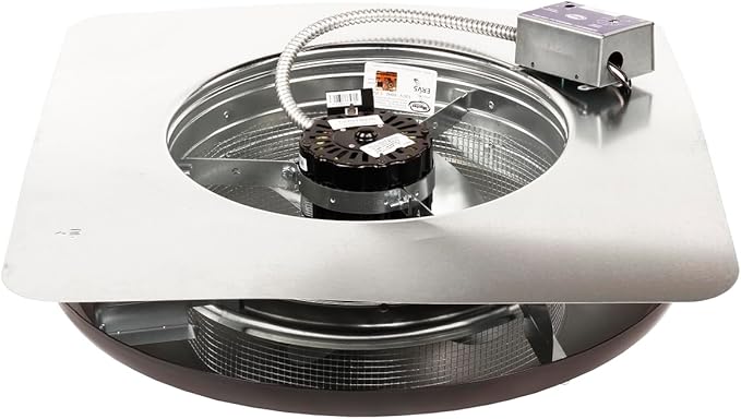 Master Flow GAF 1500 CFM Weathered Wood Power Roof Mount Attic Fan with Thermostat: Energy Efficient and Comfortable Home Solutions| Equipped with Animal Protection and a very Durable Construction