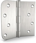 goldenwarm 3 Pack Brushed Nickel Door Hinges 4inch x 4 inch Satin Nickel Iron Door Hinges with Square & Round Corners
