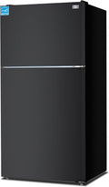 BLACK+DECKER 24 Cu. Ft. Top Mount Refrigerator with Freezer, 2 Door Refrigerator with Top Freezer and Adjustable Temperature Control, Full Size Kitchen, ENERGY STAR, BR2400JB, Black