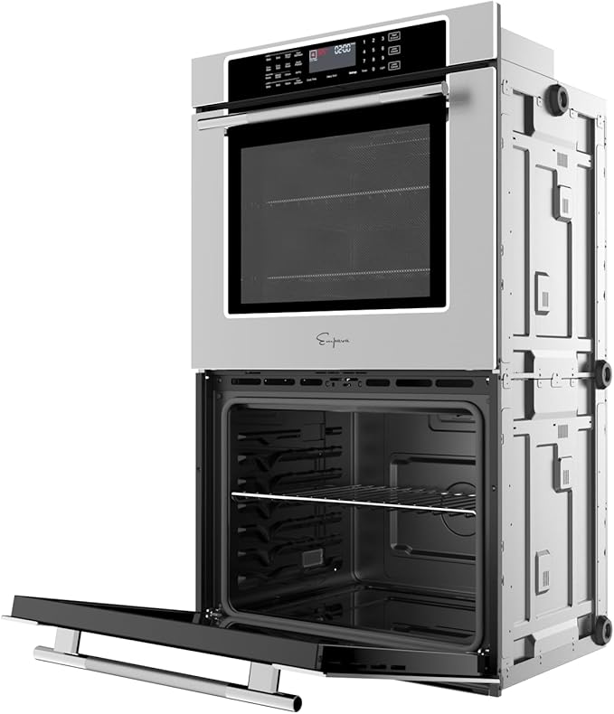 Empava 30 inch Built-In Electric Double Wall Oven, 10 Cu. ft. Capacity, True Convection, Air Fry, Self-Cleaning, Screen Touch Control