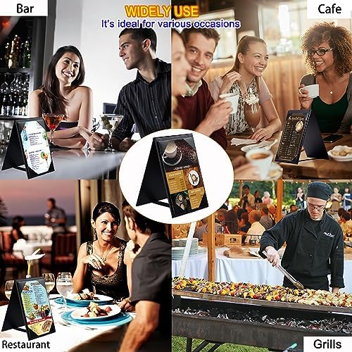 Leather Table Tent Leather Menu Holder Sign Display Black Menu Covers for Cafes Bars or Restaurant for 5×7 inch Menus (1 Pack/5×7 inch) - Image 4