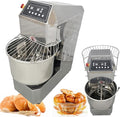 Stand Dough Mixer Double Action Double Speed Dough Kneading Machine, Frequency Conversion Stand Food Mixer with 3 Modes for Kitchen Restaurant Bakeries Pizzeria(30L)