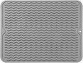 Silicone Dish Drying Mat for Multiple Usage,Easy clean,Eco-friendly,Heat-resistant Silicone Mat for Kitchen Counter or Sink,Refrigerator or drawer liner Grey L 16 inches x 12 inches